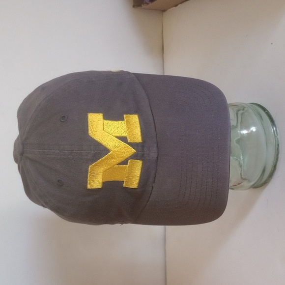 Michigan Wolverines Hat Cap Strap Back Adjustable Lithotype Logo Mens Sports - Picture 2 of 10